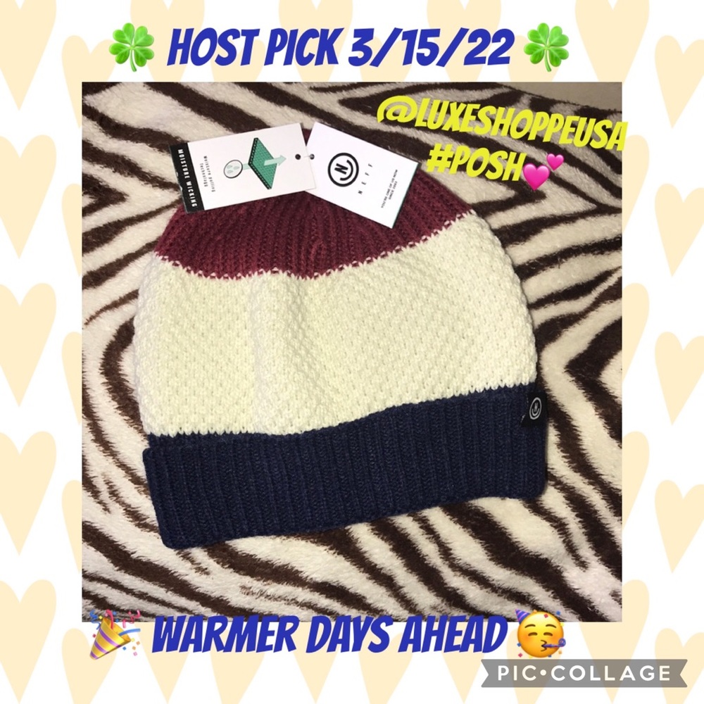 NEFF red white and blue beanie hat New